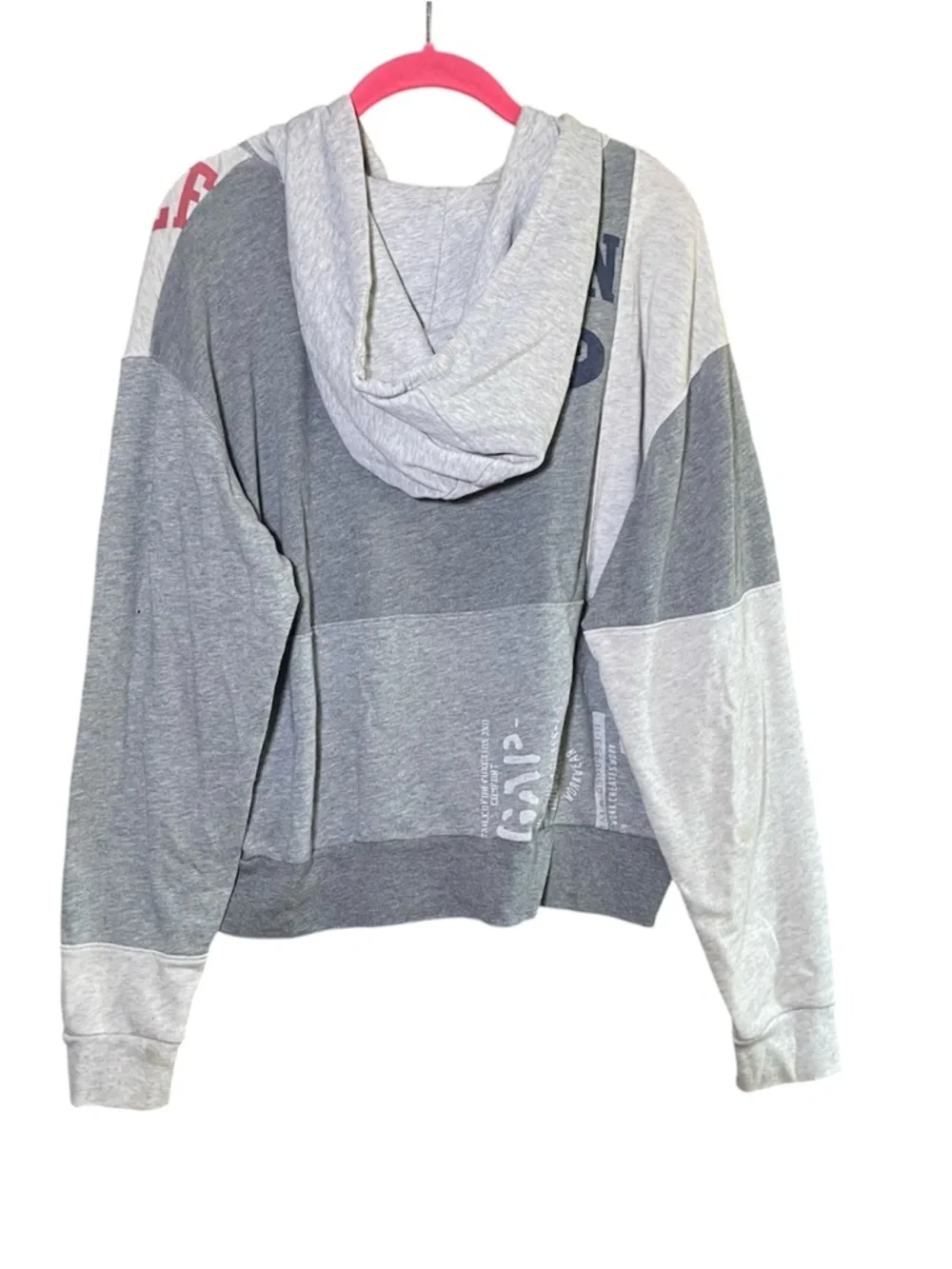 Gap Women's Sweatshirt Hoodie Logo Remix Pullover Grey Size L - Picture 3 of 6